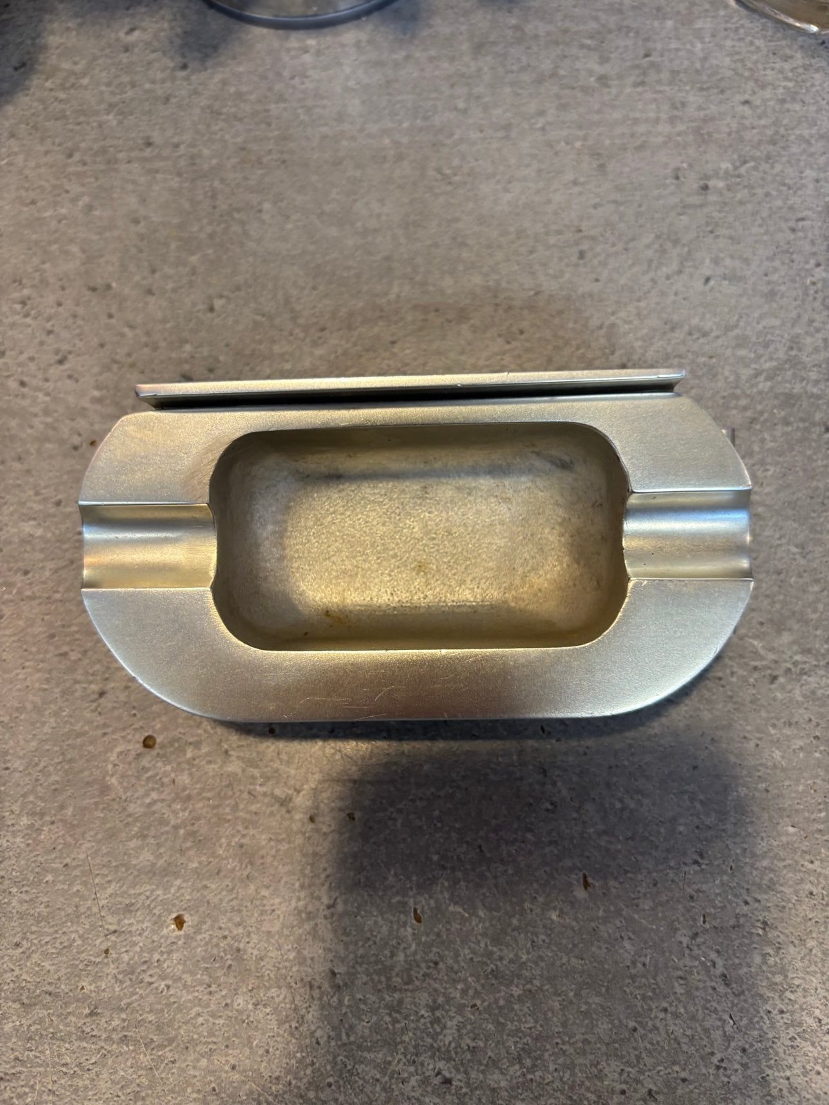 Vintage aluminium asbak met deksel van de NS, Ophalen of Verzenden