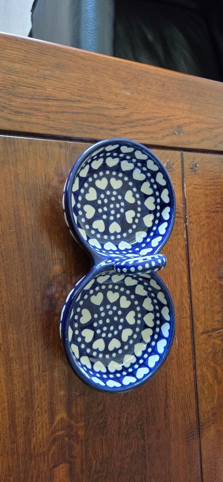 Bunzlau Keramiek Dubbele Kom - 25 cm, Huis en Inrichting, Ophalen