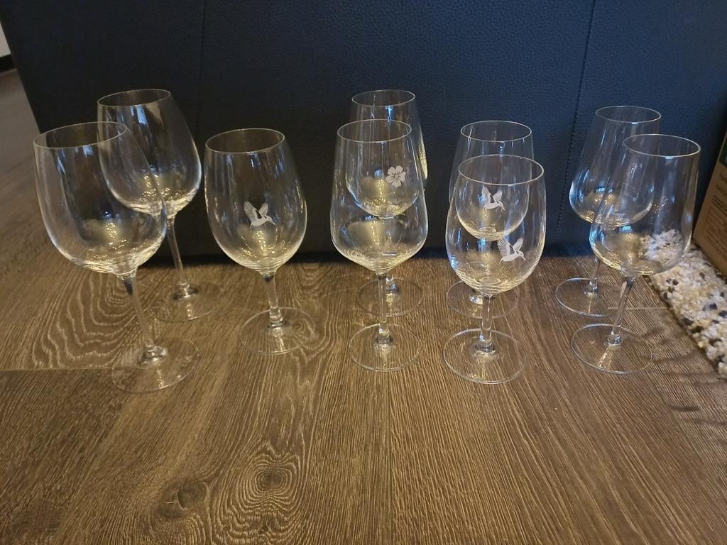 Diverse glazen set: wijn, champagne, Ophalen of Verzenden
