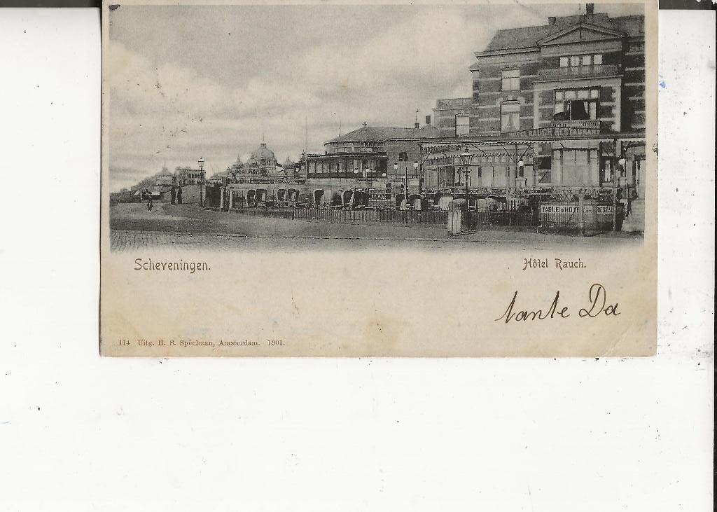 Scheveningen Hotel Rauch GR De Lier 21 nov 1901 HS Speelman, Ophalen of Verzenden, Voor 1920, Gelopen, Zuid-Holland