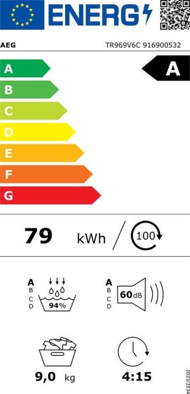 AEG warmtepompdroger TR969V6C 9000X Pro - 9kg, Witgoed en Apparatuur, Wasdrogers, AEG, Postbus 1038 5602 BB Eindhoven, Overige typen