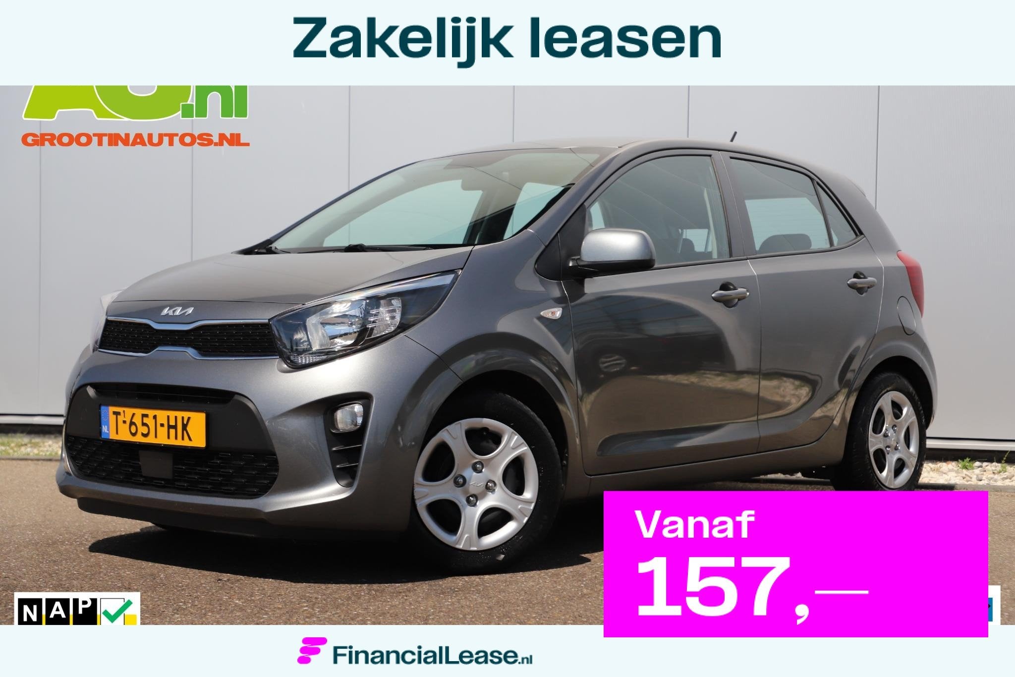 Kia Picanto 1.0 DPi ComfortLine Airco Cruise Control Radio B, Voorwielaandrijving, Stof, Gebruikt, Met garantie (alle)