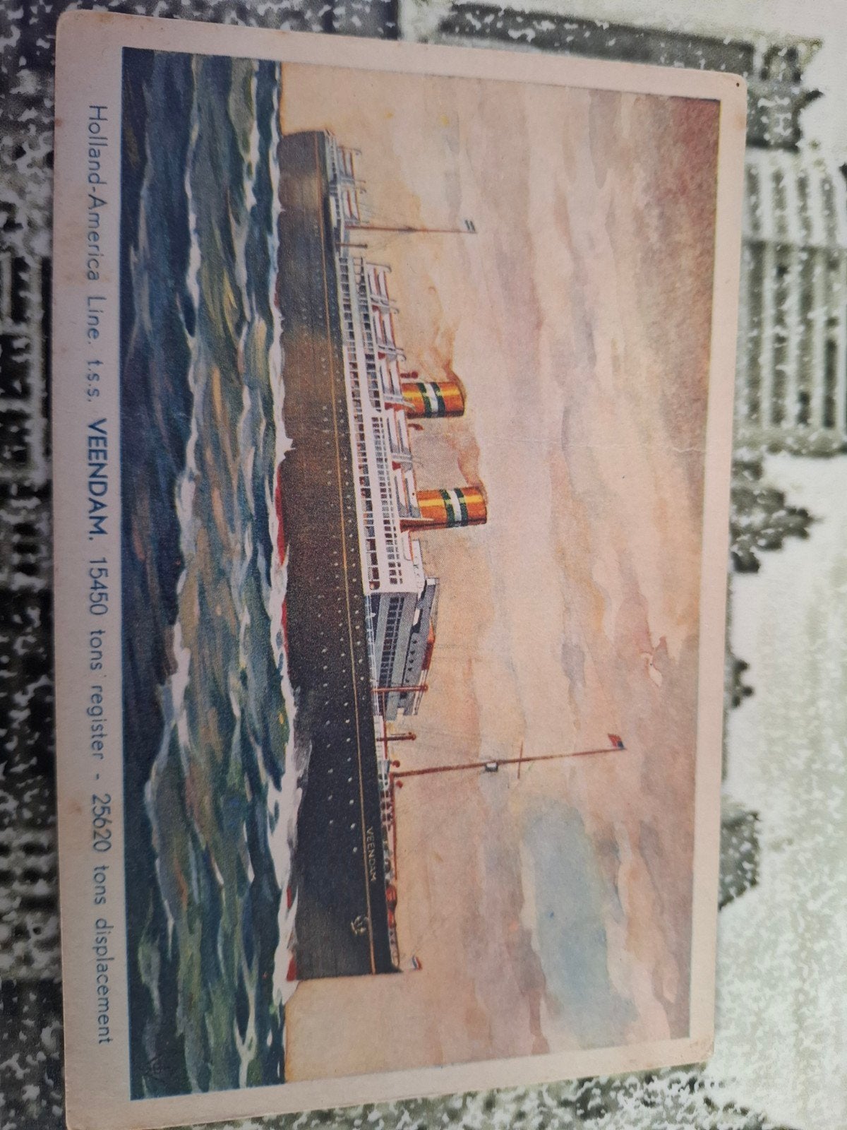 Postkaart Holland America line  Veendam, Verzamelen, Verzenden, Kaart, Foto of Prent