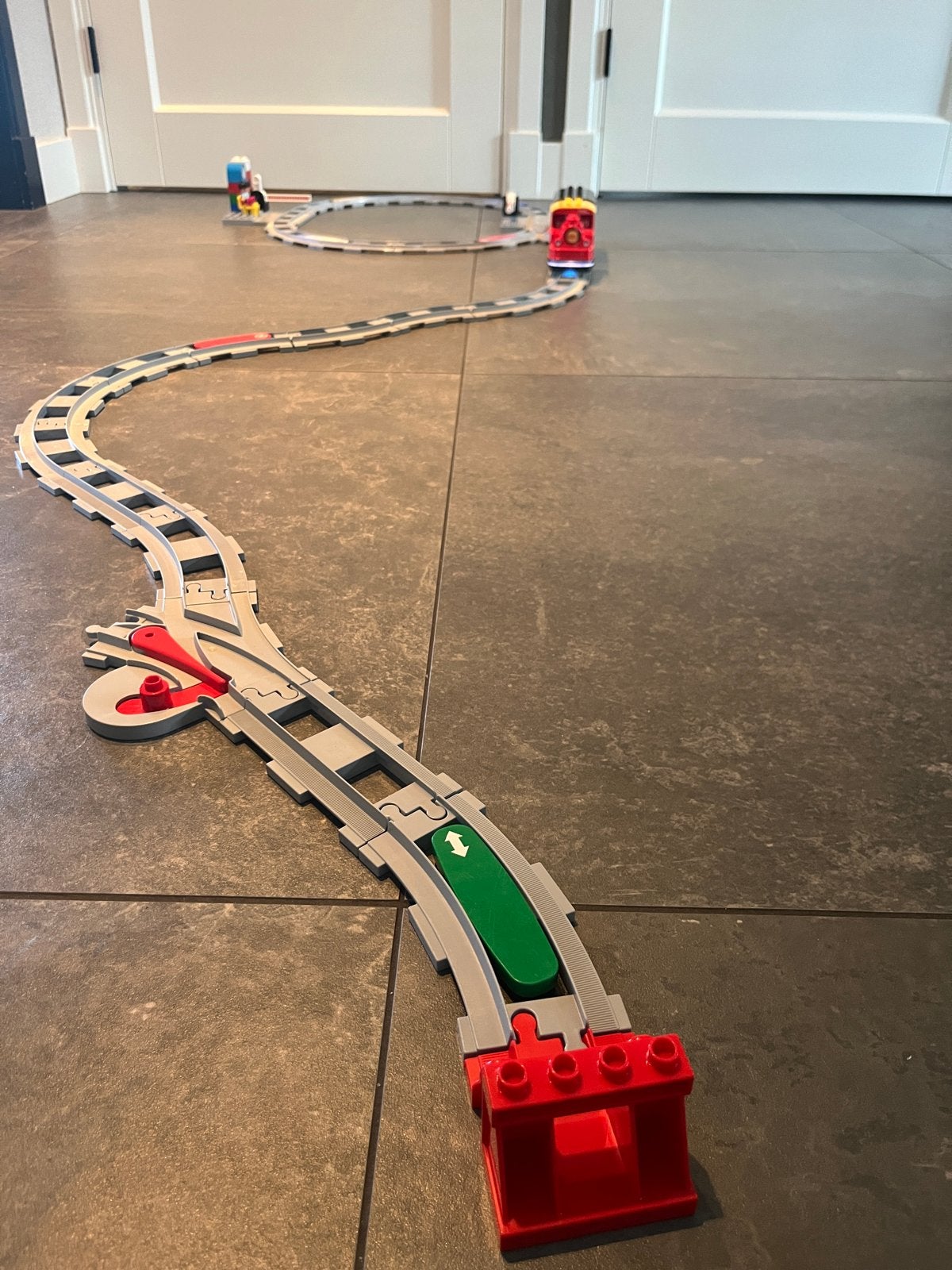 Lego Duplo Trein met Rails en Accessoires, Gebruikt, Overige thema's, Ophalen of Verzenden, Compleet