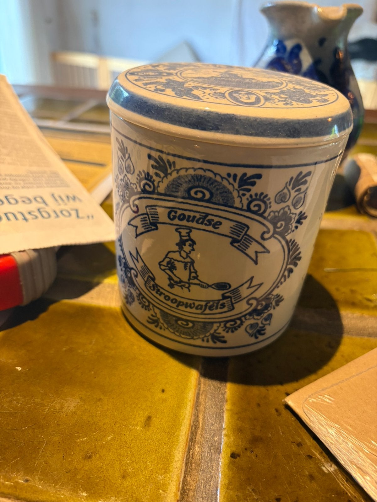 Keramieke stroopwafelpot, Ophalen of Verzenden