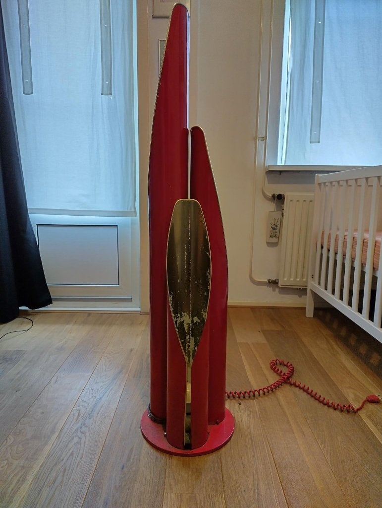Zeldzame Massive Kolenkit lamp - Space Age - opknapper, Ophalen, Gebruikt, 100 tot 150 cm, E27 (groot)