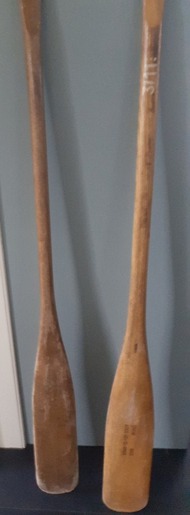 2 Houten vintage-look  peddels, Ophalen, Gebruikt, Vintage, Decoratieobject