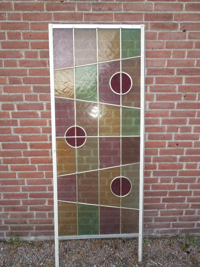 Glas in lood paneel, diverse kleuren, 69x160 cm, Ophalen, Gebruikt, Minder dan 80 cm, Glas in lood