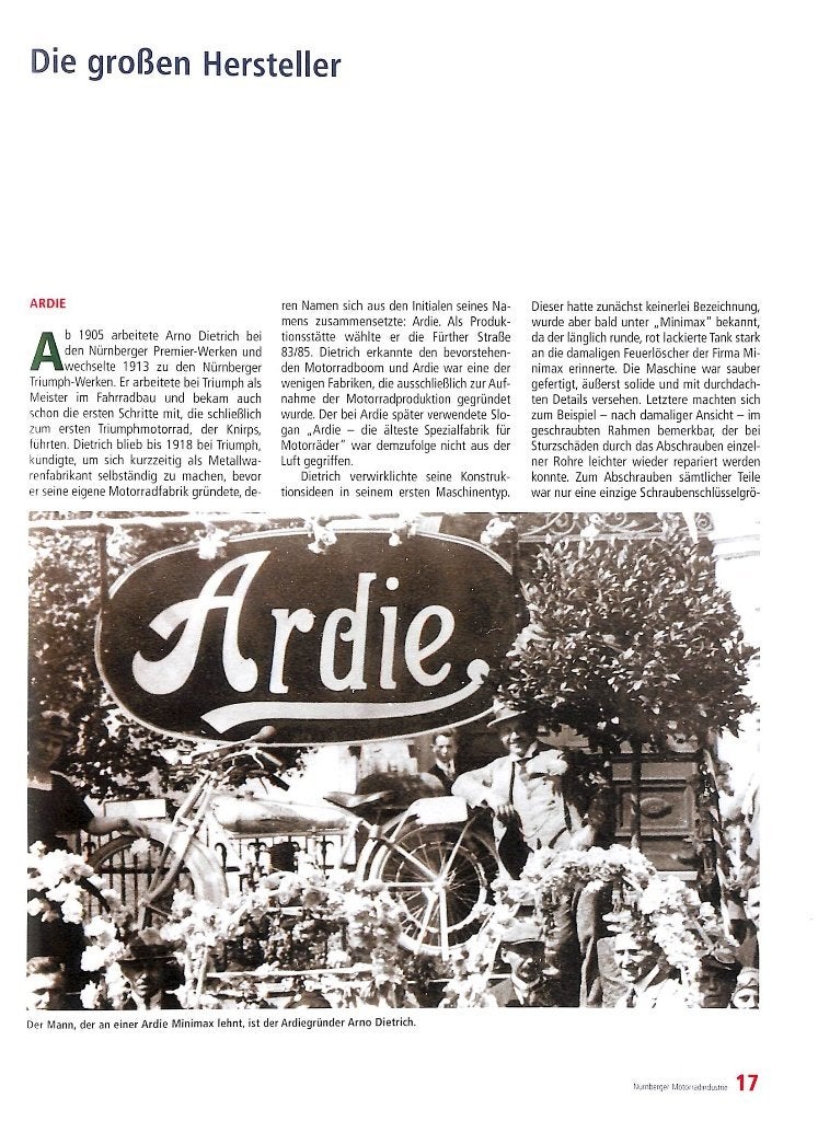 Nurnberger Motorradindustrie, Verzenden, Nieuw, Thomas Reinwald, Merk of Model