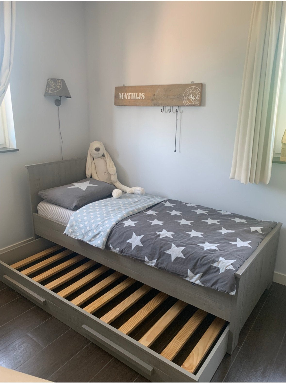 Coming Kids bed +slaaplade +uit val rek, Ophalen, 85 tot 100 cm, Zo goed als nieuw, Lattenbodem