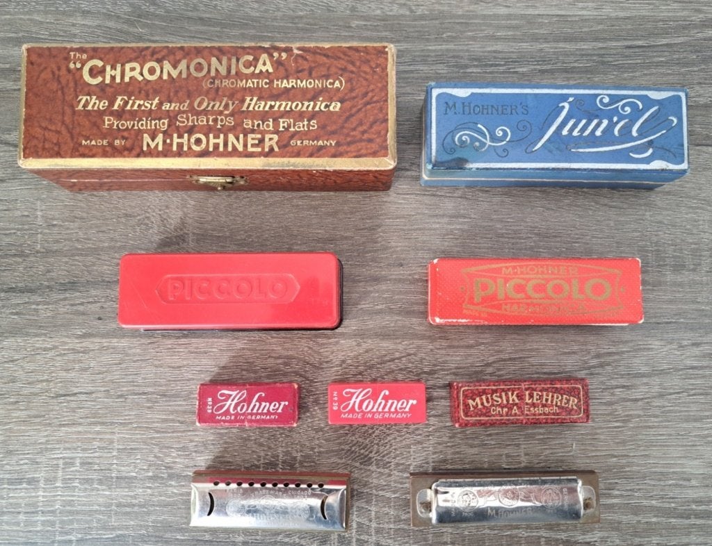 Set mondharmonica's (9x) - Hohner (8x) + Essbach  (1x), Ophalen of Verzenden, Gebruikt