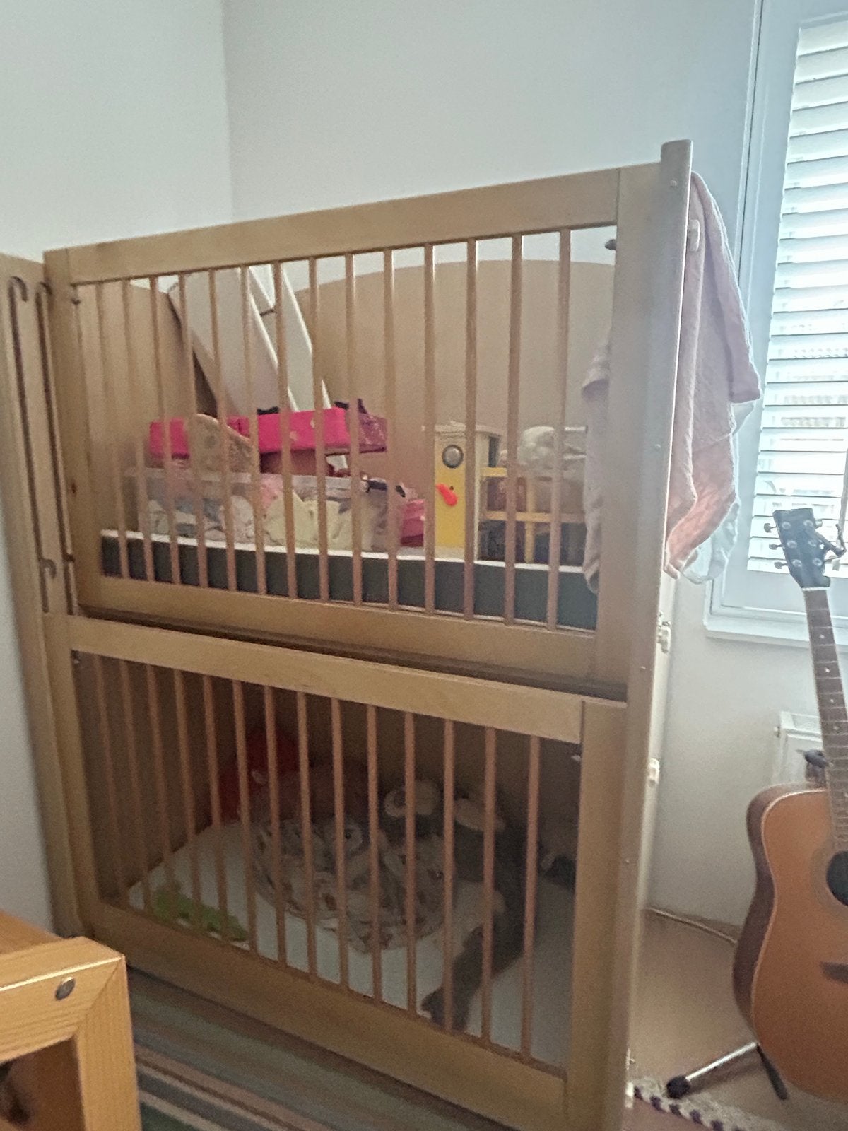 Zgan Baby peuter dubbelbed Stapelbed incl schone matrassen, Ophalen, Zo goed als nieuw, Overige typen