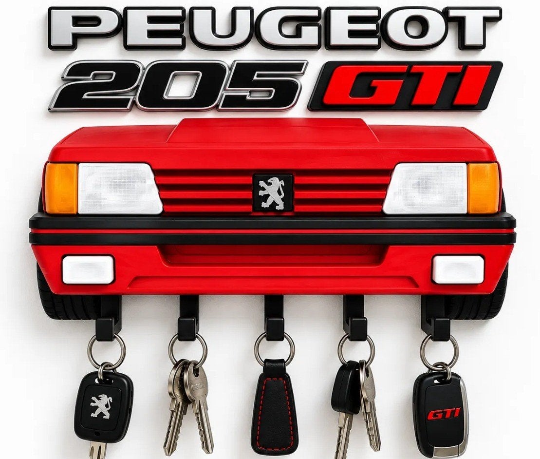 Peugeot 205 GTI sleutelhouder - Diverse kleuren, Ophalen of Verzenden, Nieuw, Meerkleurig, Kunststof