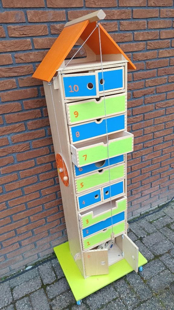 Educo "Rekenflat, Lettervilla" Mooie mobiele opbergkasten 2x, Ophalen, Zo goed als nieuw, Kast