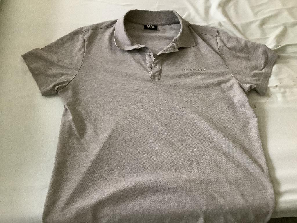 Polo van Karl Lagerfeld maat L, Maat 52/54 (L), Ophalen of Verzenden, Karl Lagerfeld, Grijs