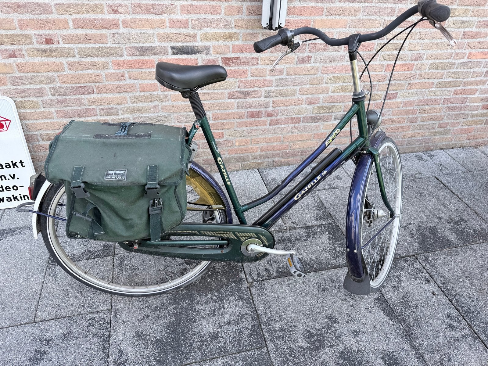 Gazelle fiets met lage instap en fietstassen, Terugtraprem, Ophalen of Verzenden, Gazelle, 53 tot 56 cm