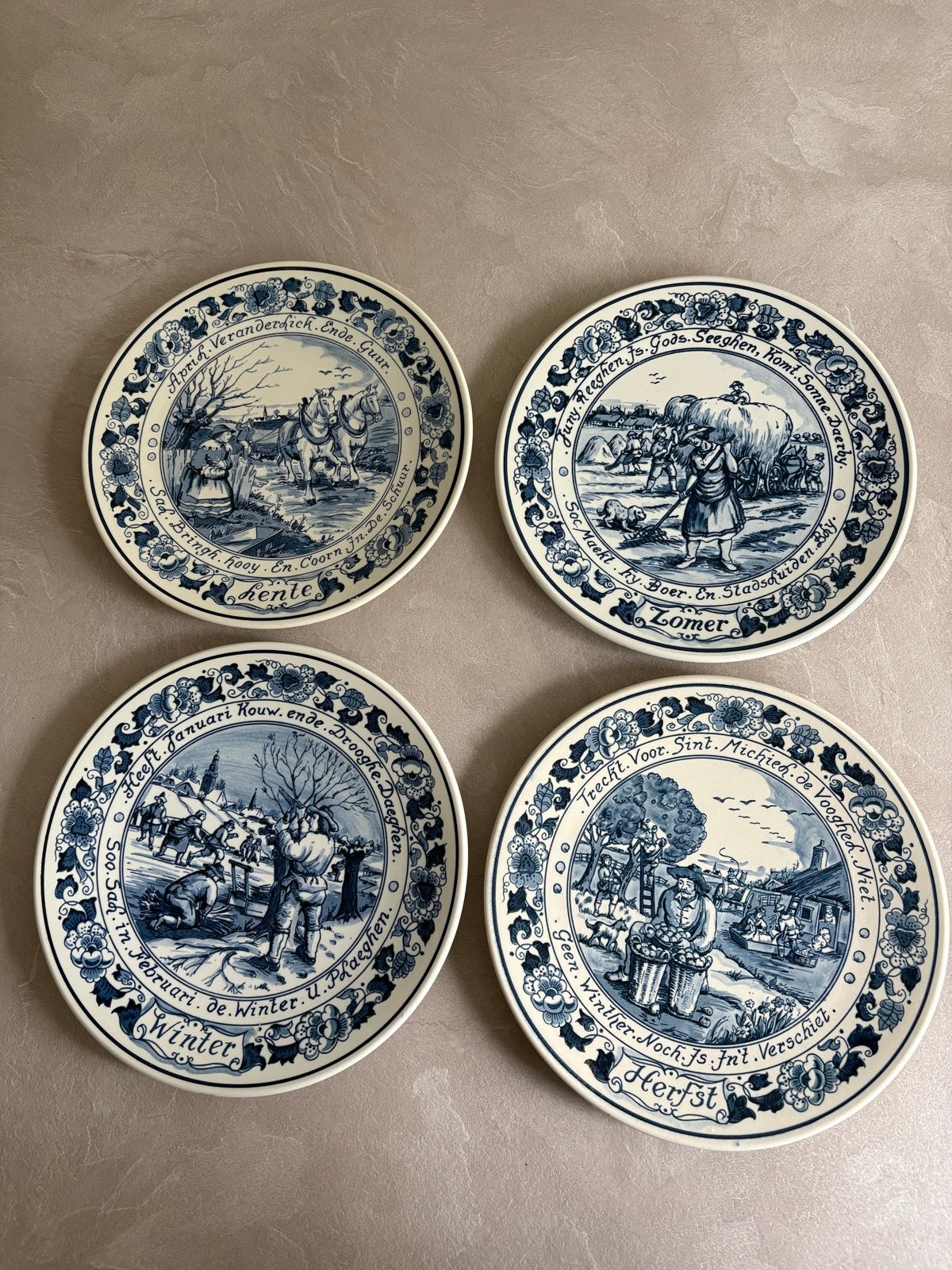 Set van 4 Royal Goedewaagen Blue Delft Jaarplaten, Ophalen