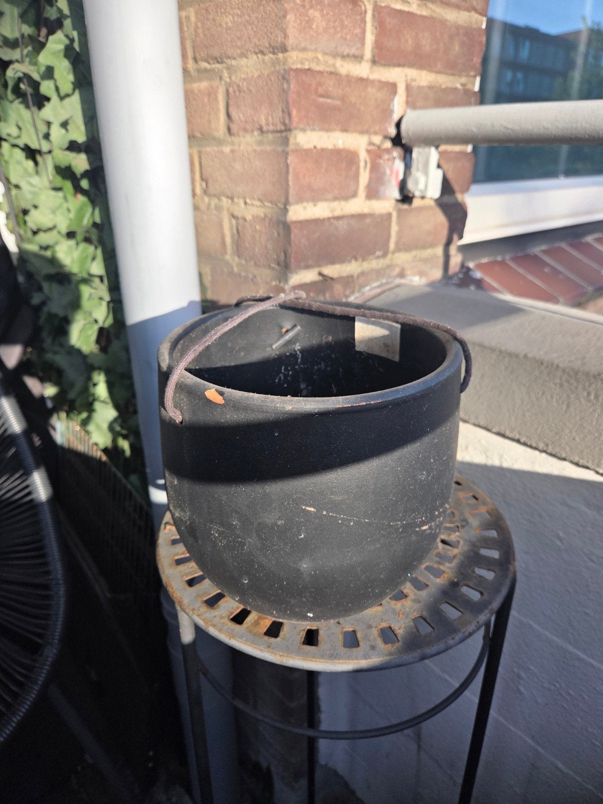 Zwarte hangpot, Ophalen