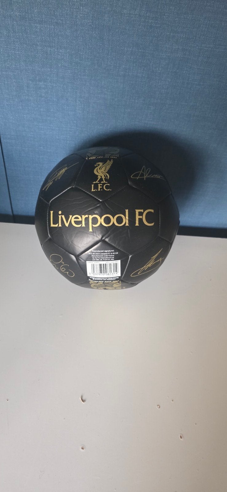 Gesigneerde Vintage Liverpool Bal - Zwart/Goud, Maat XL, Ophalen of Verzenden, Zo goed als nieuw, Bal