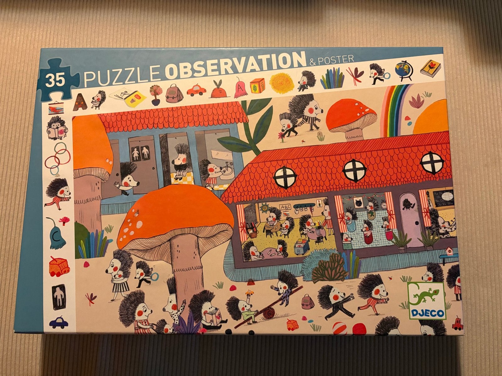 Djeco Observatiepuzzel Egelhuis 35 stukjes, Ophalen of Verzenden, 10 tot 50 stukjes, Gebruikt, 4 tot 6 jaar