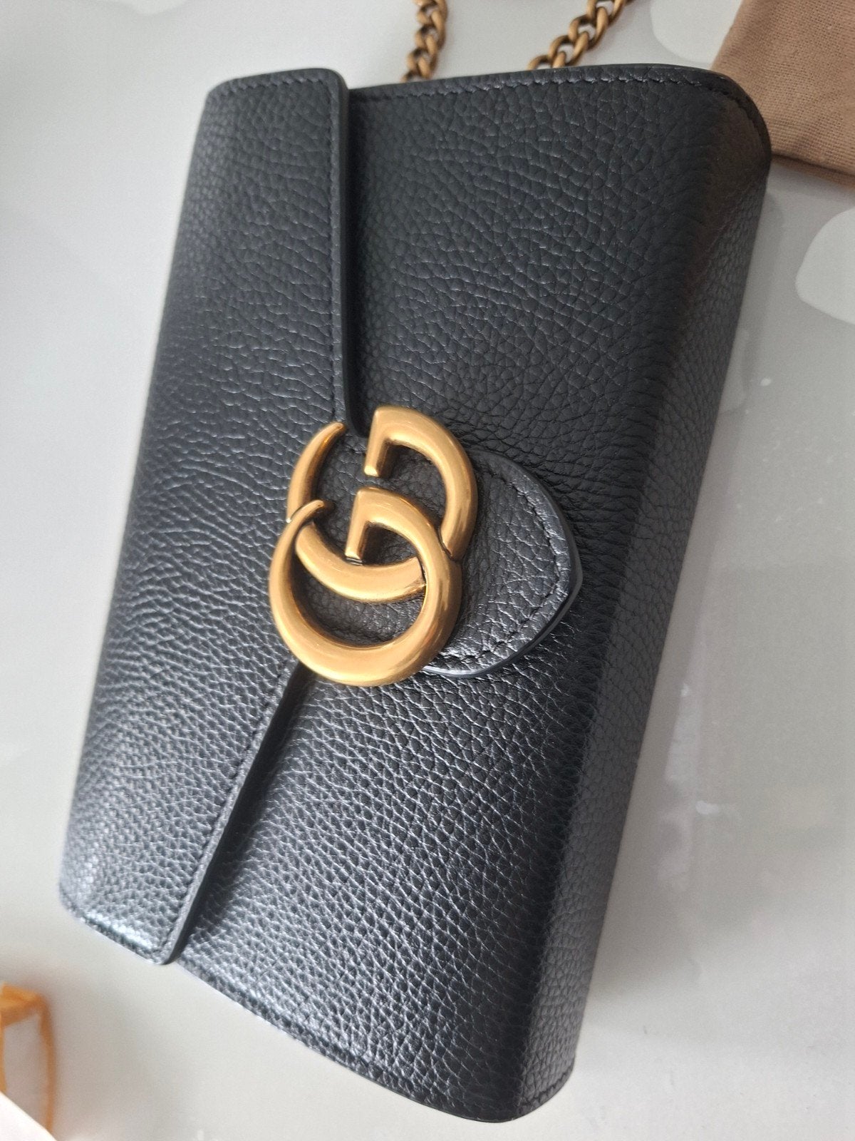 GUCCI  CROSS OVER ZWART LEER, Ophalen of Verzenden, Zo goed als nieuw, Zwart, Schoudertasje