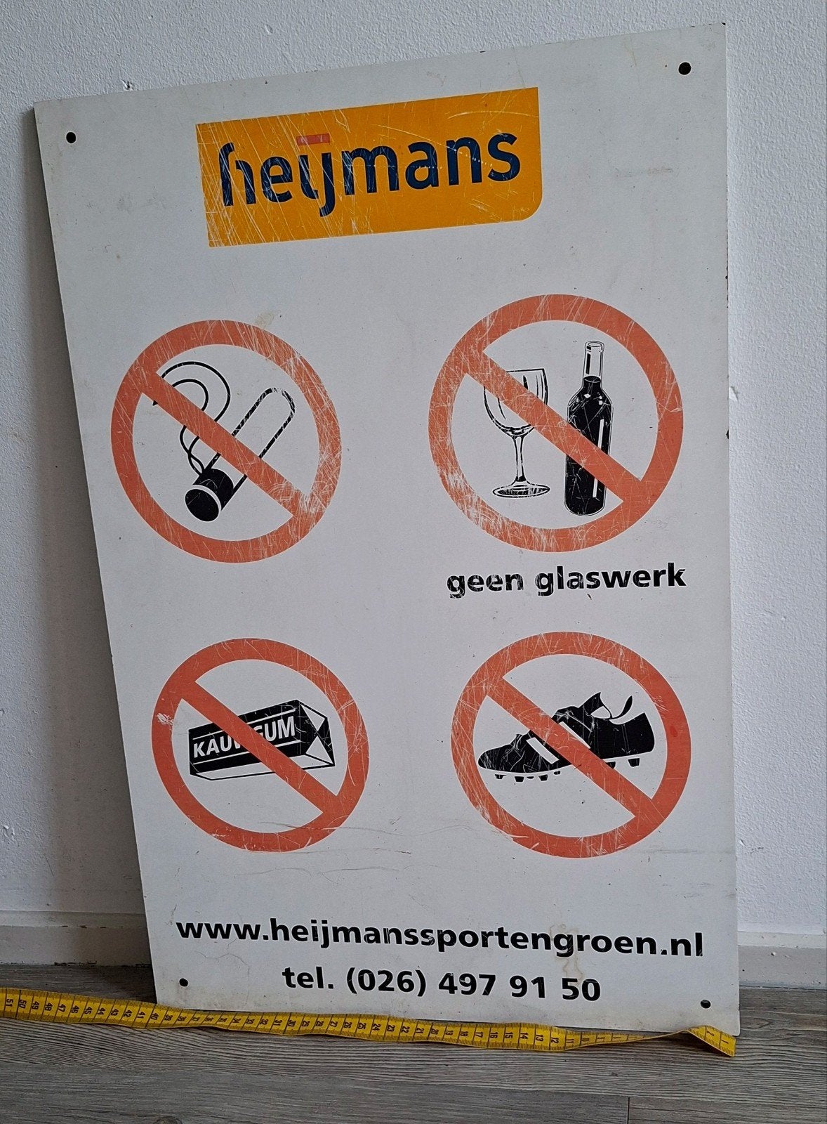 Verbodsbord voor op sportveld, Ophalen of Verzenden, Gebruikt