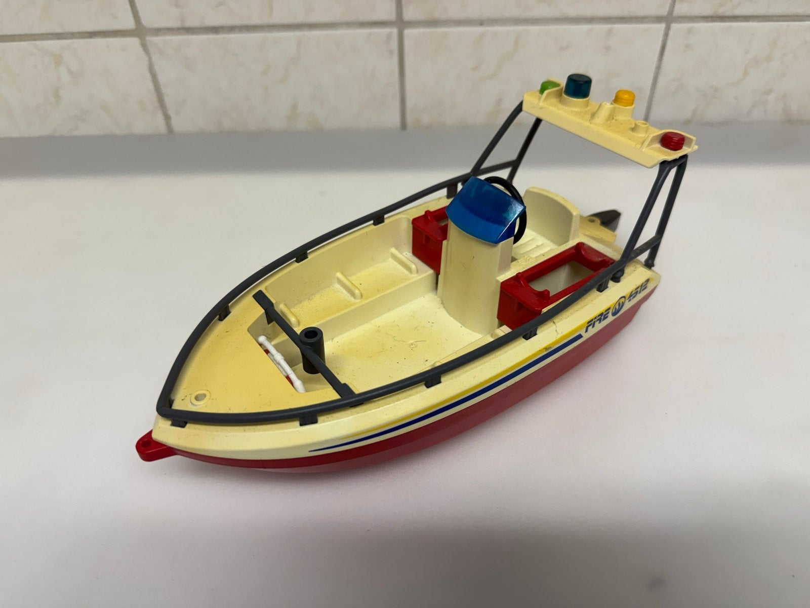 Playmobil boot brandweer- Gebruikt, Ophalen of Verzenden, Gebruikt