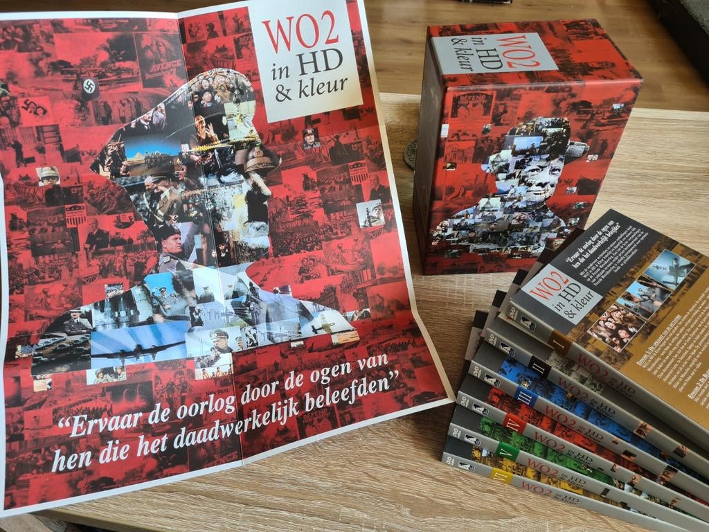 WO2 in HD & Kleur DVD-Box (NIEUW) + Unieke Mozaïek Poster, Cd's en Dvd's, Ophalen, Oorlog of Misdaad, Alle leeftijden, Boxset