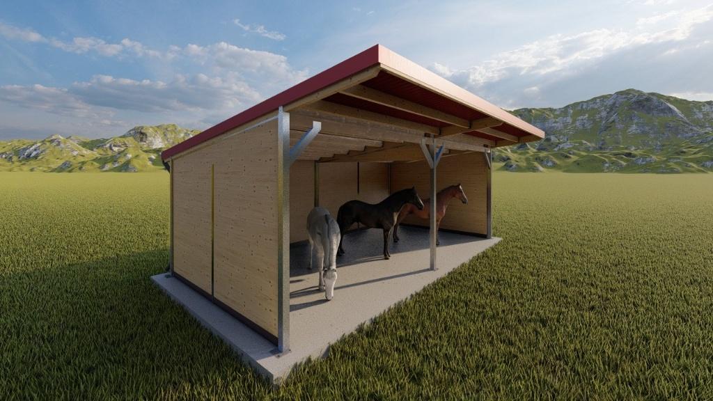Weidehut & Loopstal voor paarden | Openstal - Schuilplaats, Weidegang