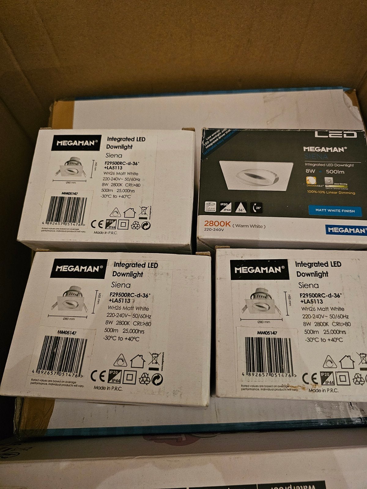 New: MEGAMAN Siena Integrated LED Downlight Spots (Set of 4, Ophalen of Verzenden, Nieuw