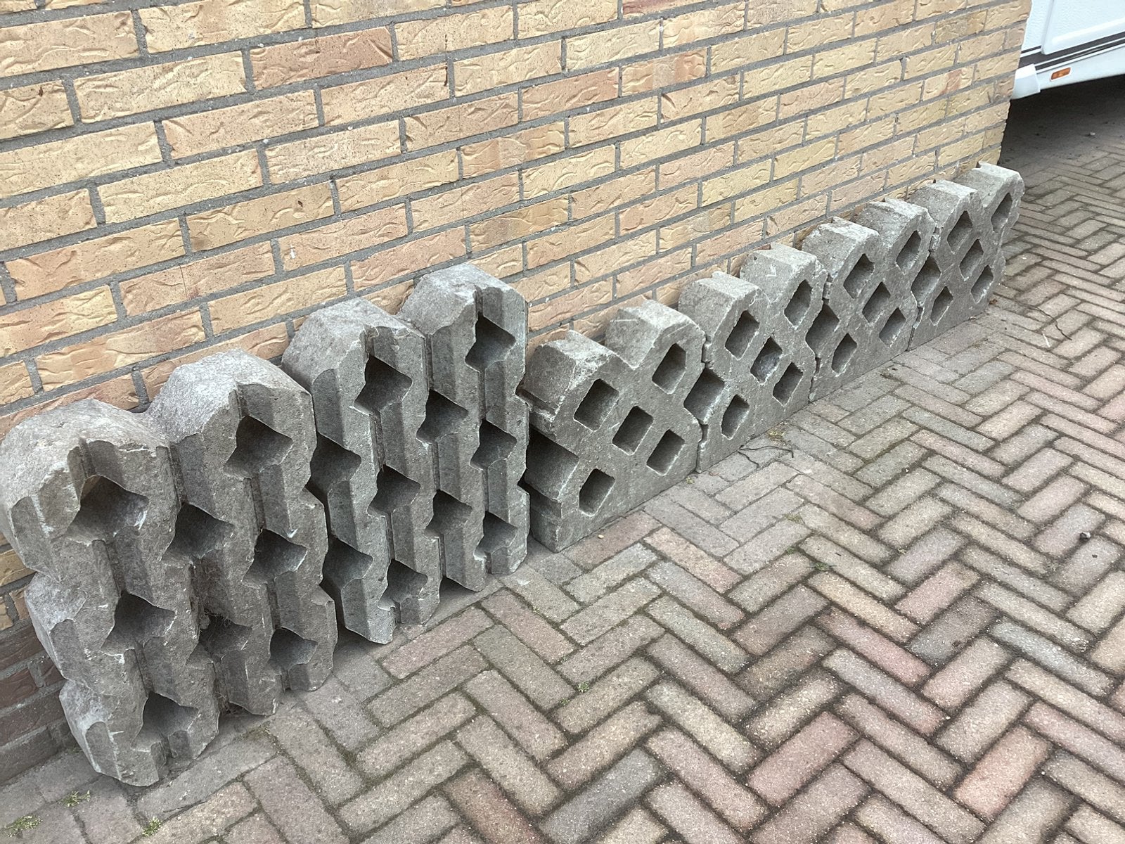 Grastegels, grasdalen, Ophalen, Gebruikt, Beton, Terrastegels