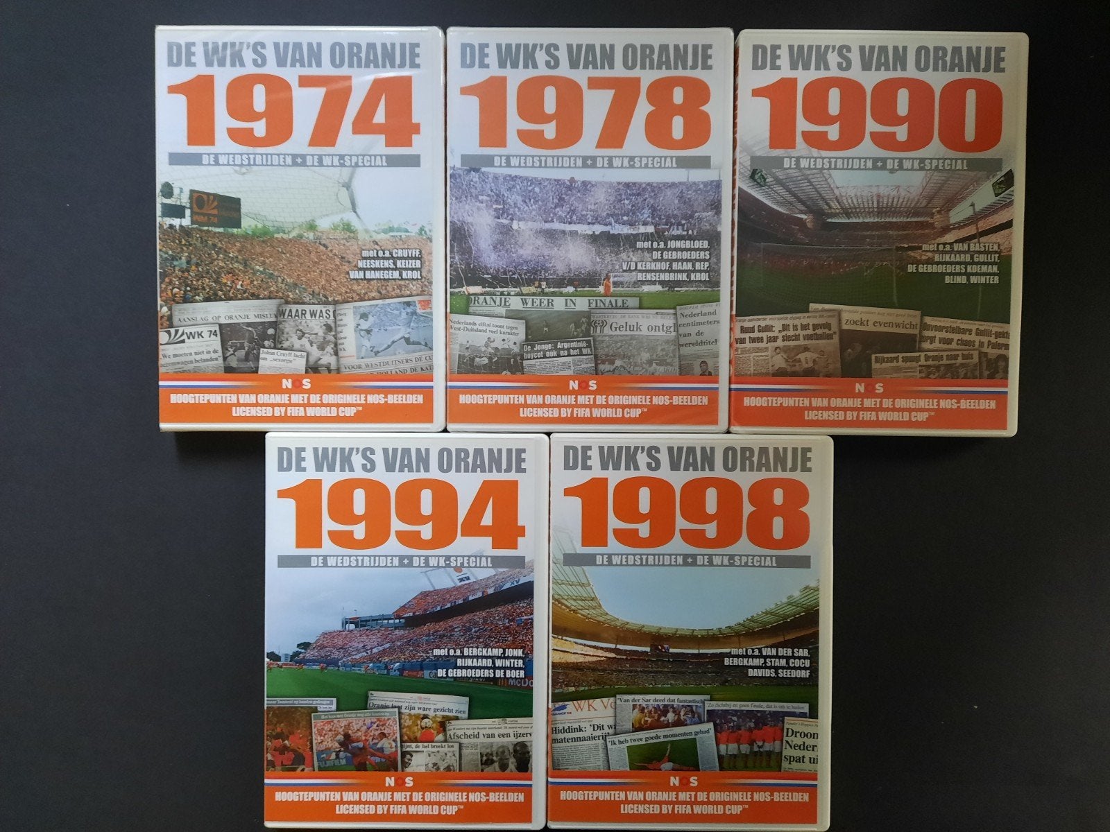 5 x dvd  de WK'S VAN ORANJE, Alle leeftijden, Voetbal, Zo goed als nieuw, Ophalen of Verzenden