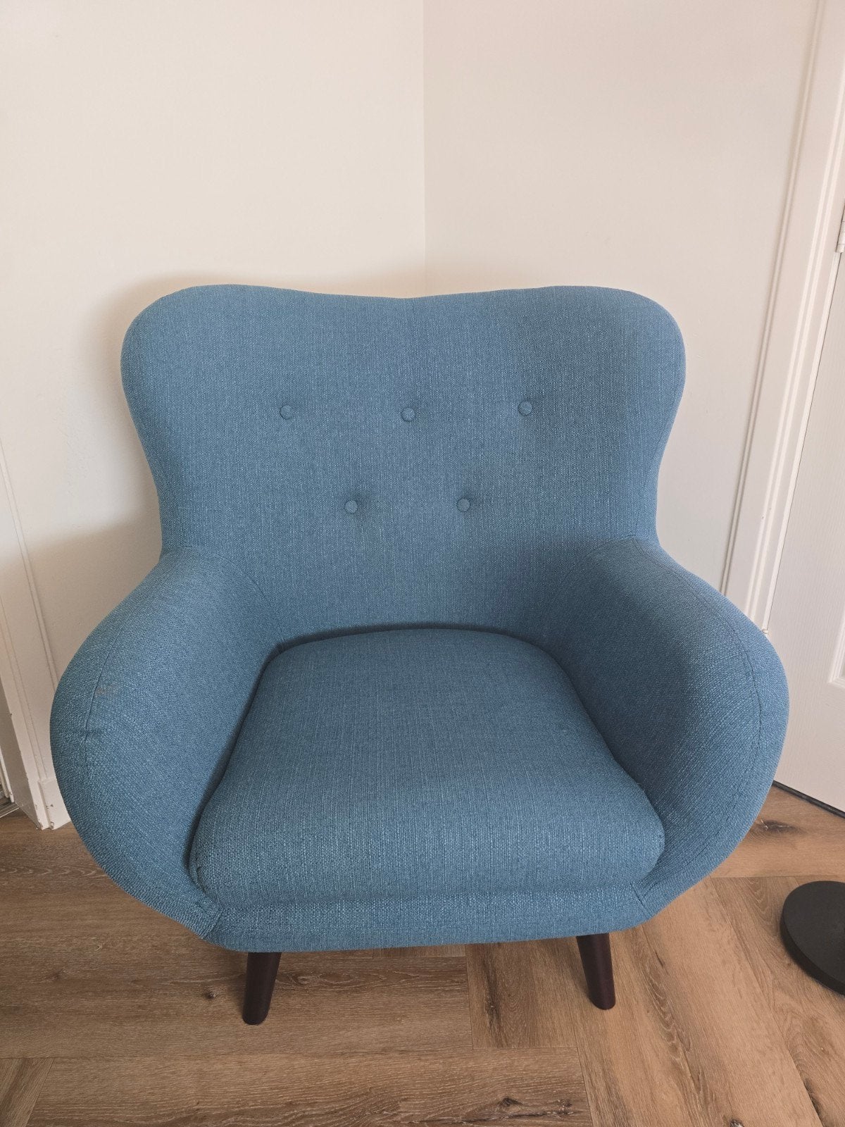 Fauteuil blauw, Huis en Inrichting, Ophalen, Zo goed als nieuw, 75 tot 100 cm, 50 tot 75 cm