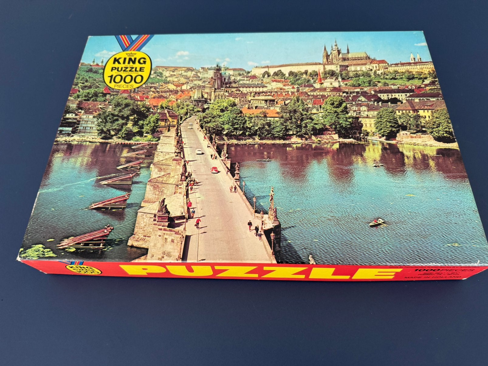 Puzzel 1000 stukjes Karelsbrug Praag Tsjechië rivier Moldau, Ophalen of Verzenden, 500 t/m 1500 stukjes, Gebruikt, Legpuzzel
