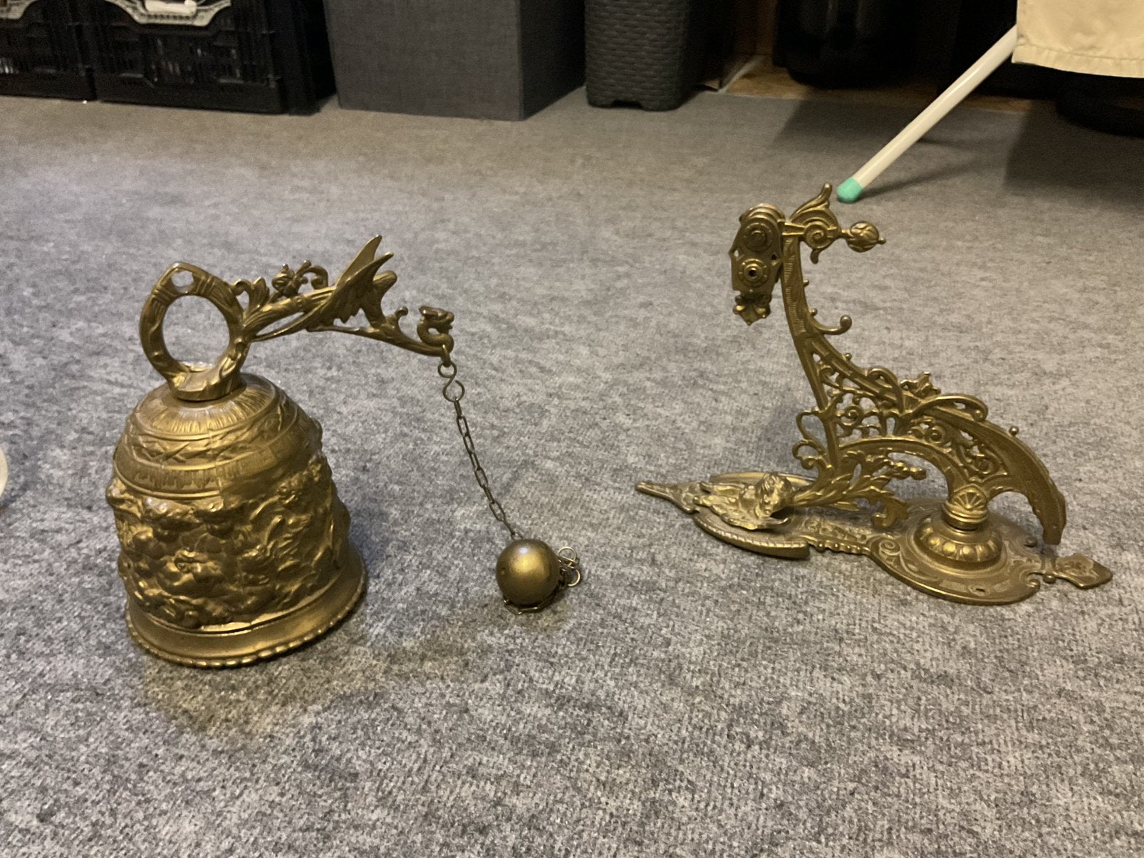 Zware bel in koperkleur, Antiek en Kunst, Ophalen