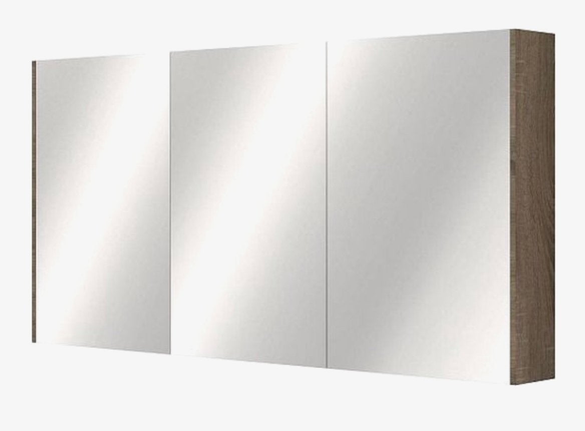 9 spiegelkasten 150cm donkere houtskleur NIEUW in doos, Huis en Inrichting, Ophalen, Nieuw