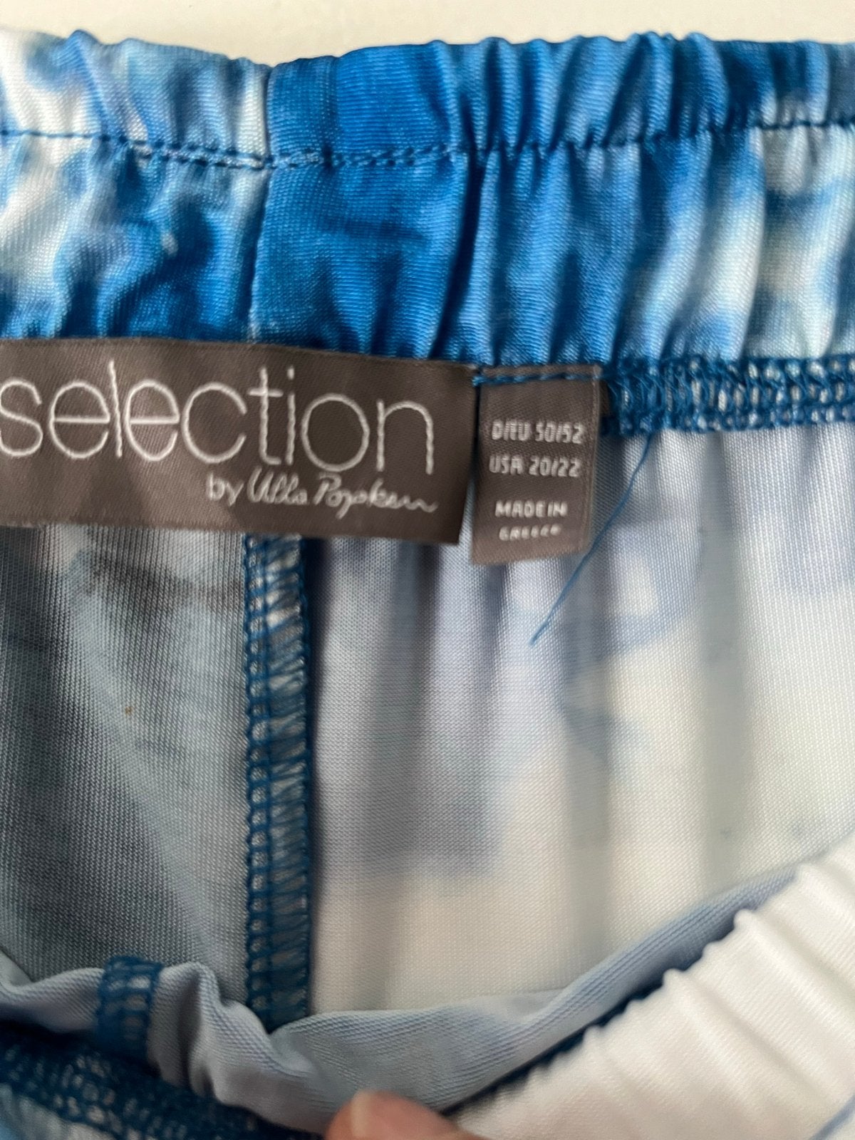 Ulla Popken broek met tie-dye print, maat 50/52, Ophalen, Blauw, Maat 46/48 (XL) of groter, Zo goed als nieuw