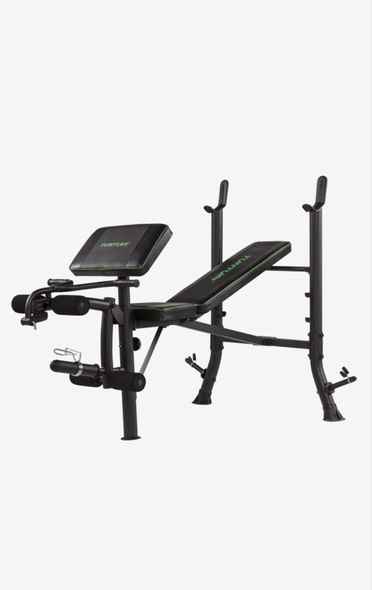 Fitnessbank met dumbells en 165cm halterstang, Sport en Fitness, Fitnessmaterialen, Ophalen, Gebruikt, Armen, Fitnessbank