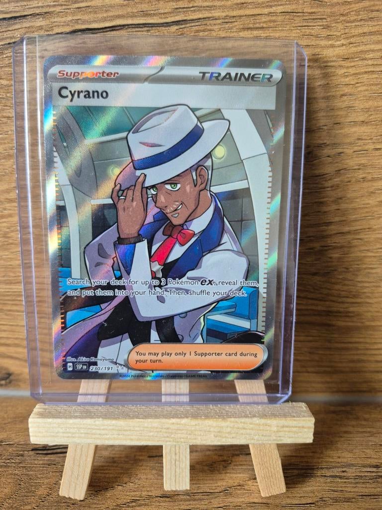 Pokemon Kaart Cyrano Full Art Supporter Trainer 230/191, Ophalen of Verzenden, Zo goed als nieuw, Losse kaart, Foil
