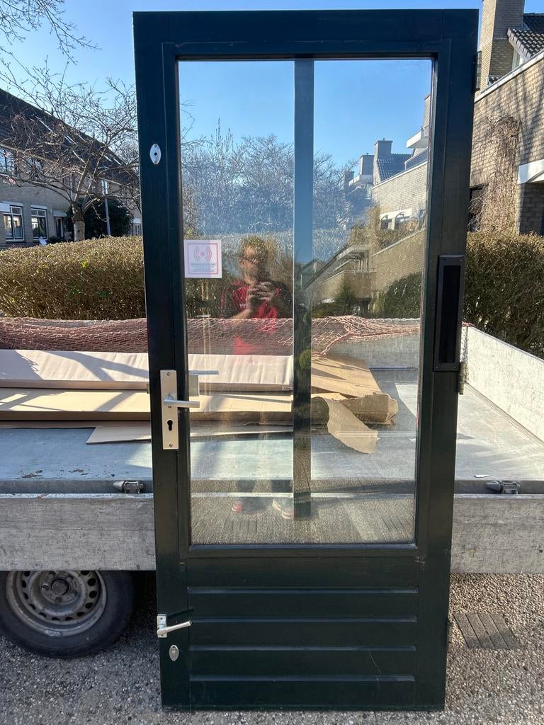 Voordeur met glas en beslag, Ophalen, Gebruikt, 80 tot 100 cm, Buitendeur