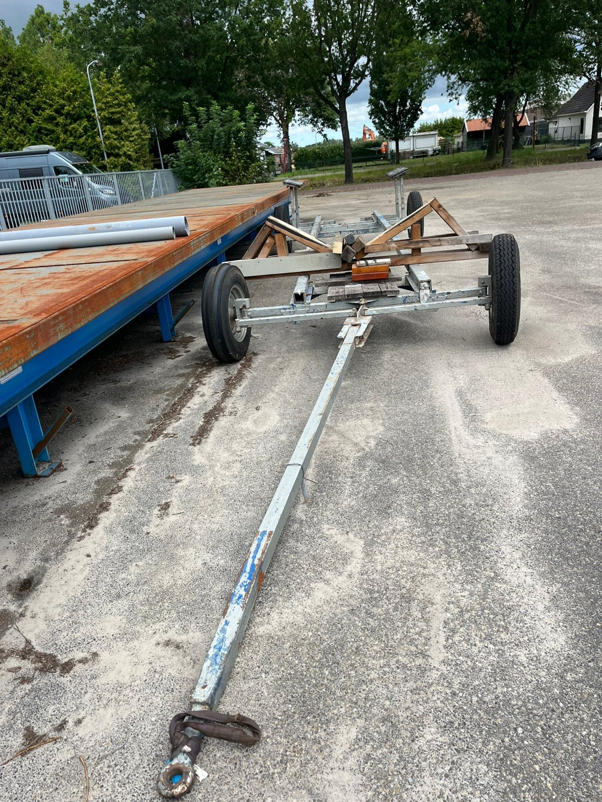 Boottrailer schamelwagen/stallingstrailer, Watersport en Boten, Boottrailers, Ophalen, Gebruikt, 9 meter of meer, Stallingstrailer