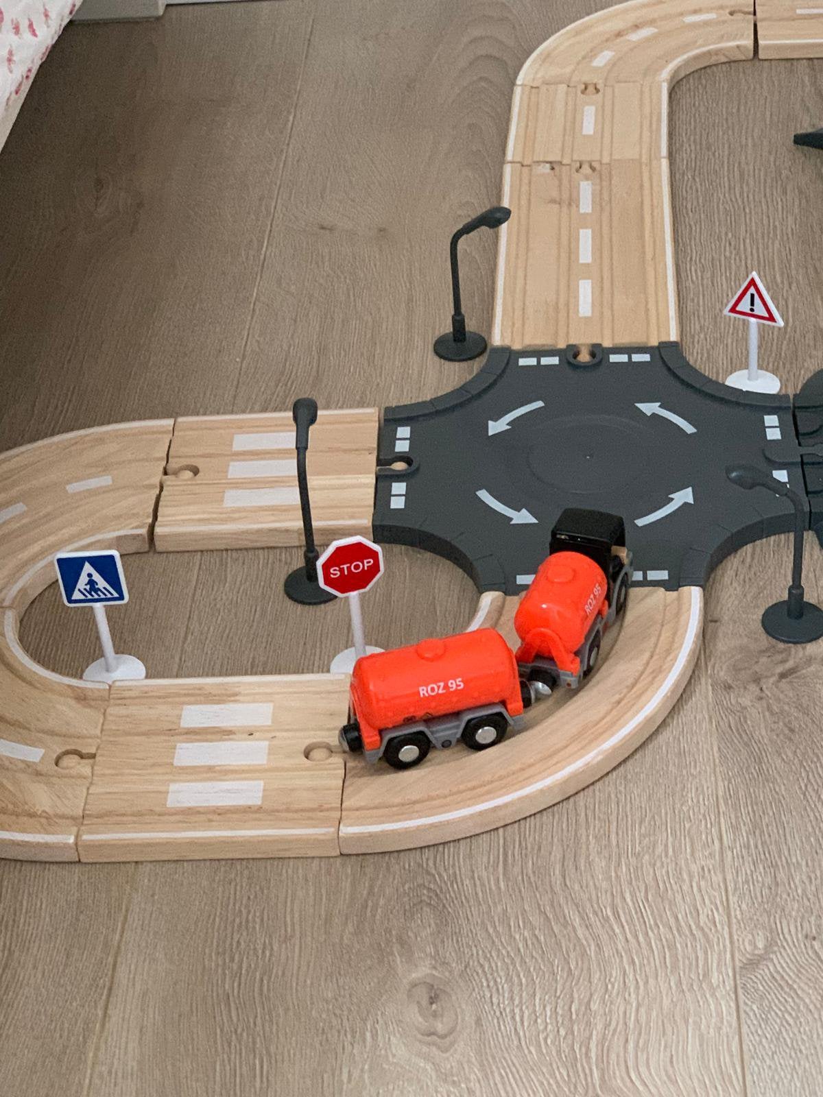 houten politie treinspoor, unieke set, dubbel spoor, Ophalen of Verzenden, Zo goed als nieuw
