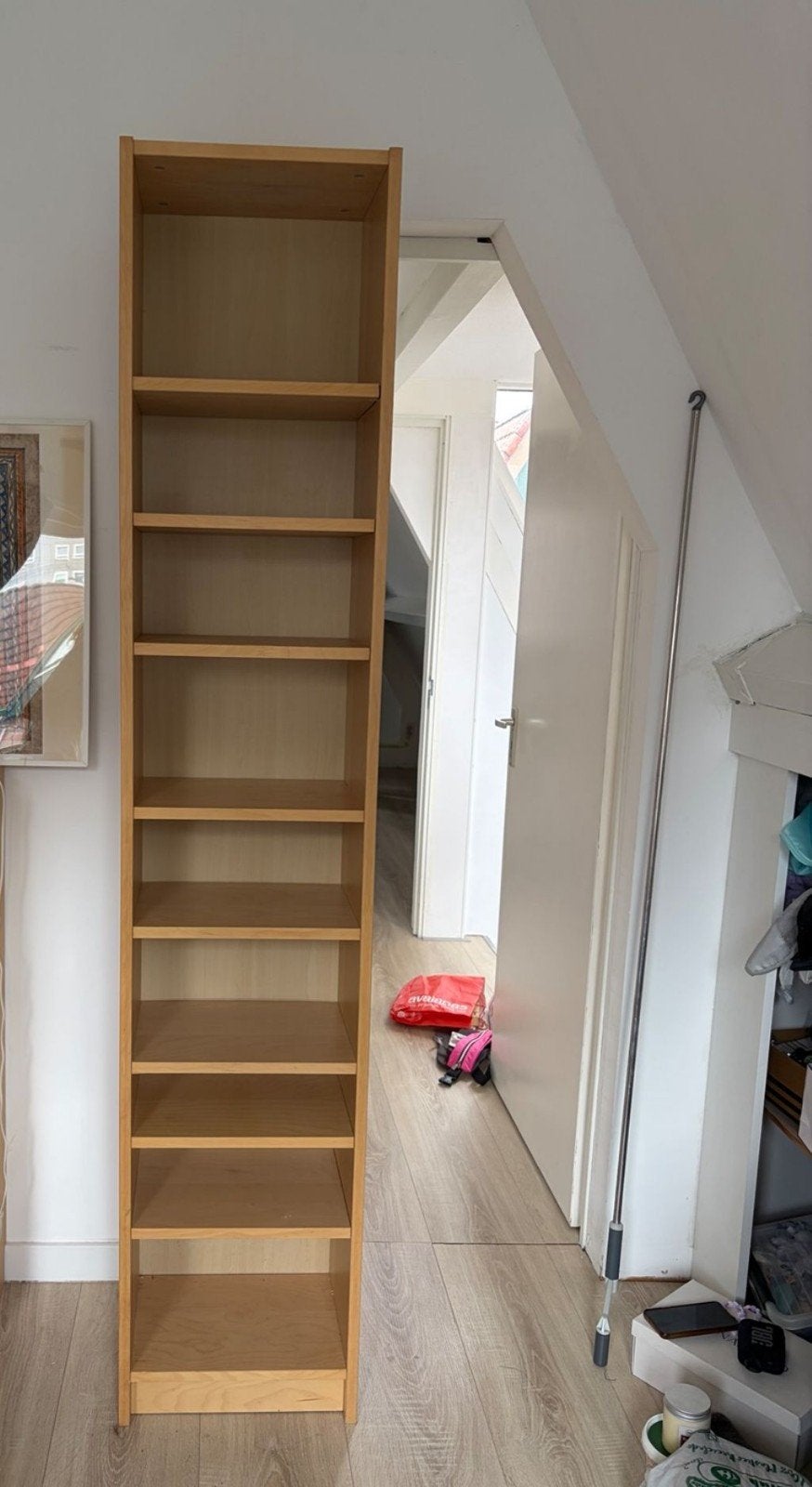 Billy boekenkast berkenfineer compleet 40x202 cm, Ophalen, Met plank(en), Minder dan 50 cm, Gebruikt