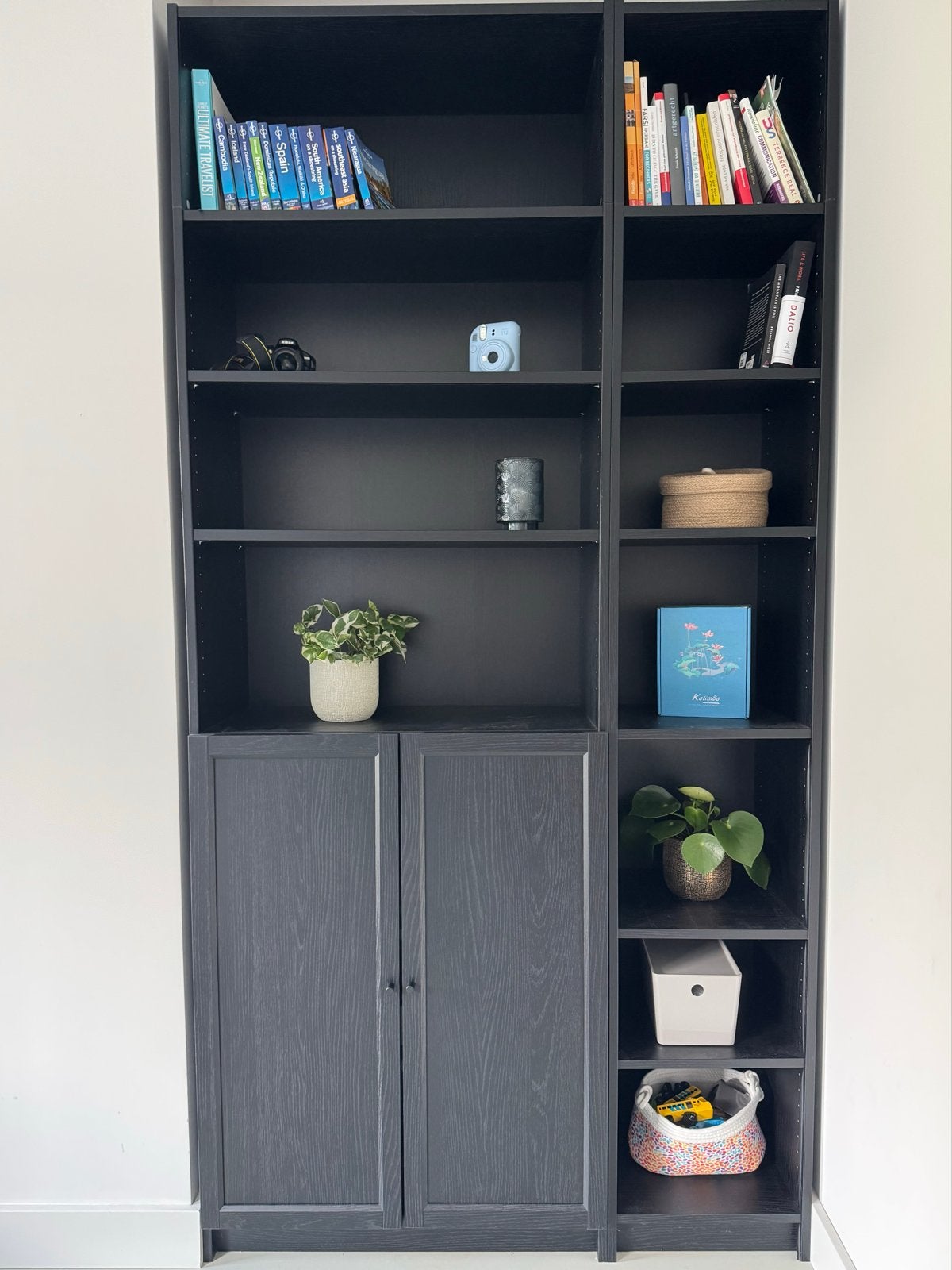 IKEA Billy Oxberg Boekenkast met deuren en opzetstuk, Ophalen, 100 tot 150 cm, 200 cm of meer, Zo goed als nieuw