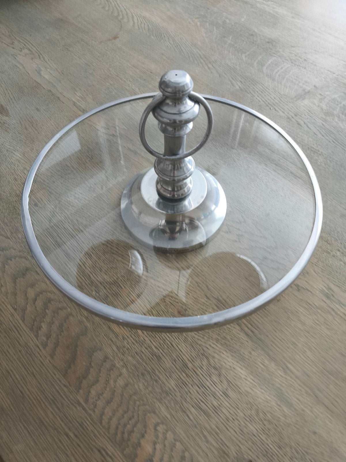 Rivièra Maison etagere van glas en metaal, Ophalen of Verzenden, Glas, Zilver, Landelijk