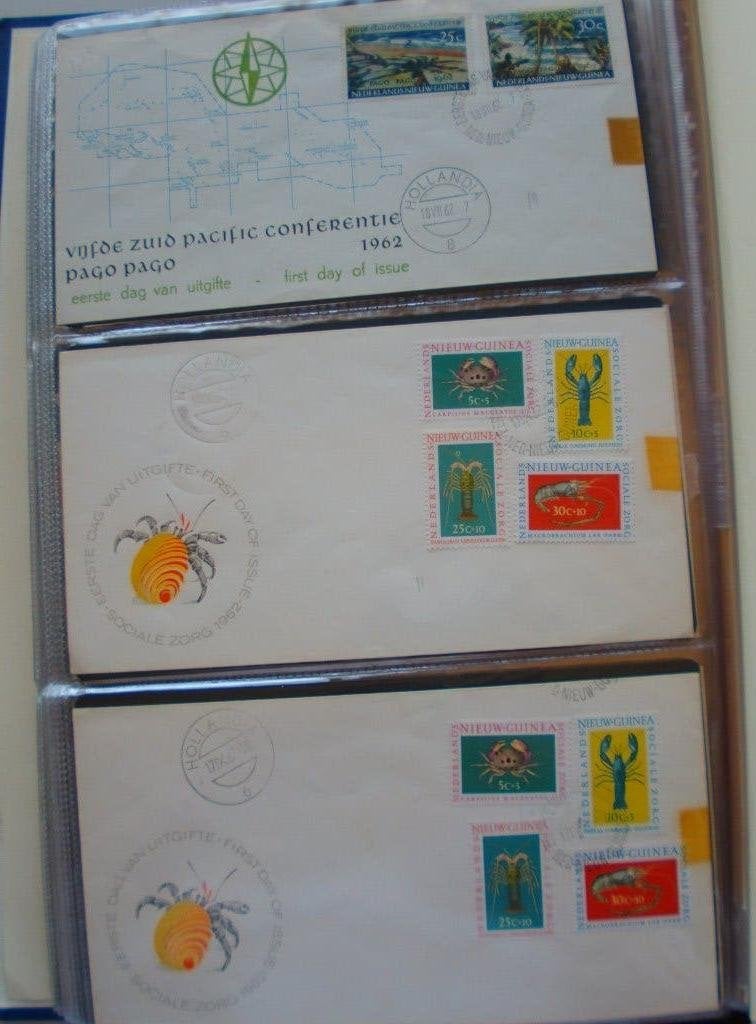 Dik album FDC's Nederlands Nieuw Guinea Suriname, Postzegels en Munten, Postzegels | Volle albums en Verzamelingen, Ophalen of Verzenden