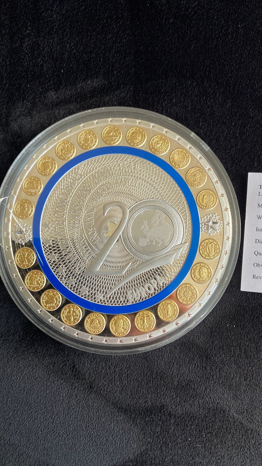 Penning 20 jaar euro, Postzegels en Munten, Ophalen of Verzenden, Overige materialen