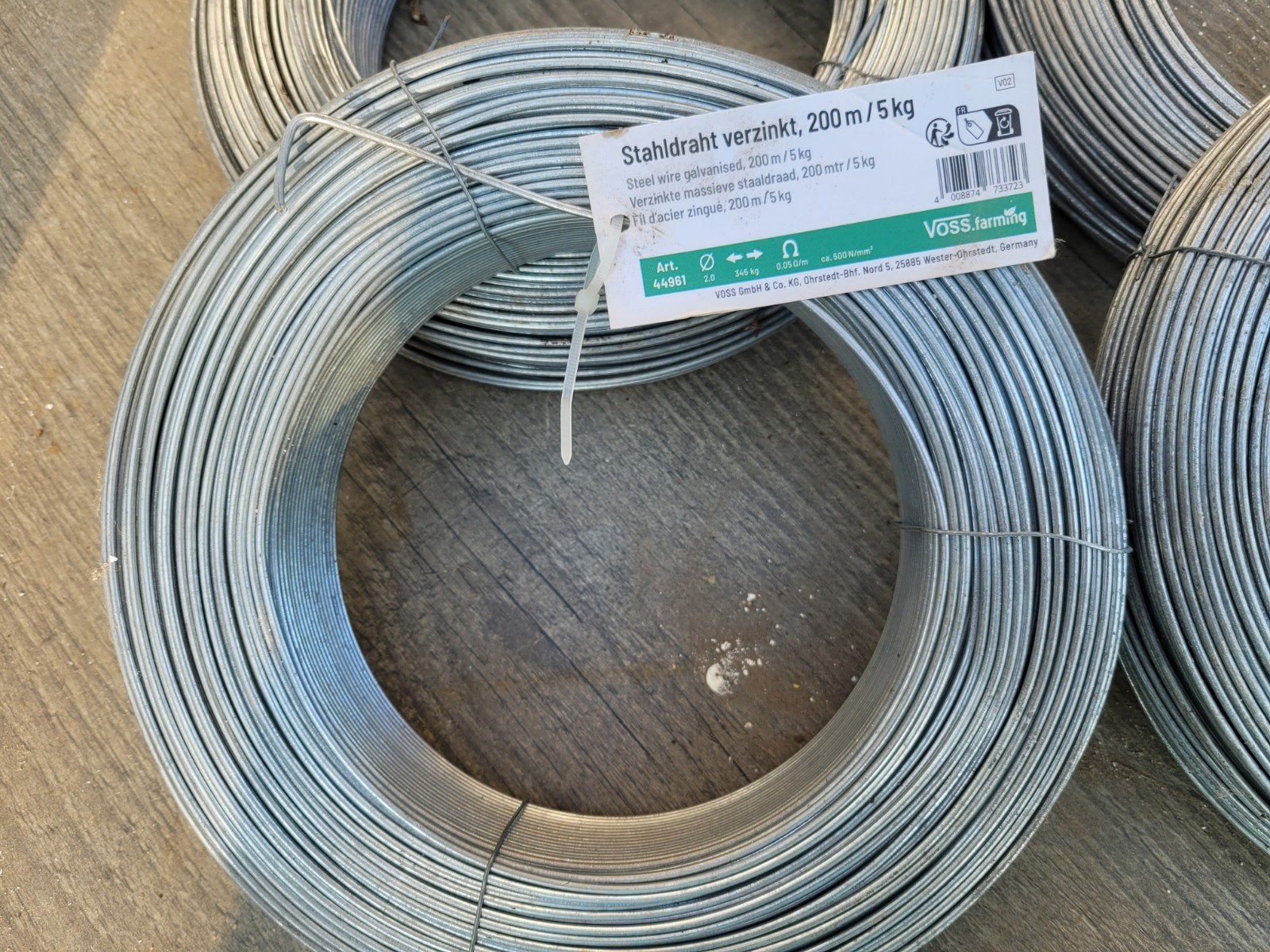 Nieuwe rollen verzinkt staaldraad, 200m/5kg, Ophalen of Verzenden, Nieuw