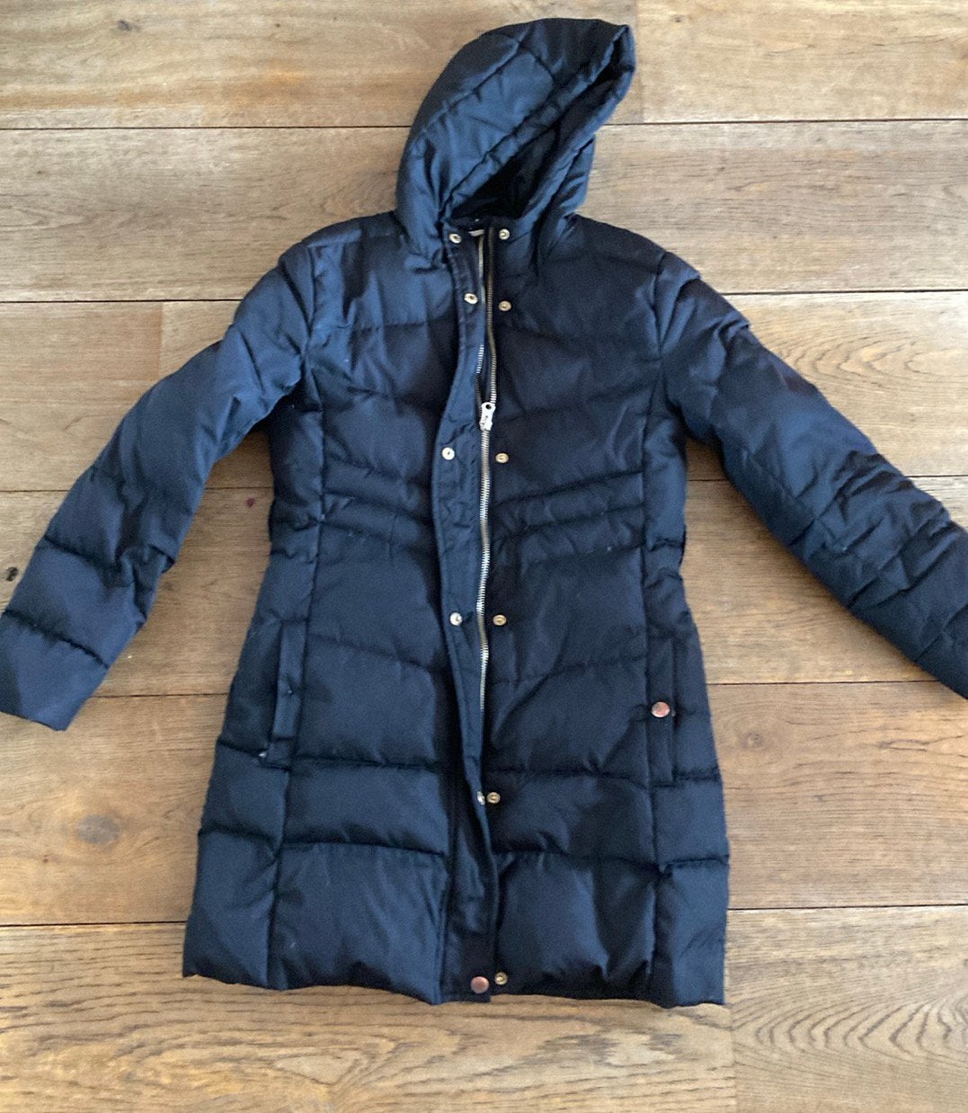 Mango, zwarte kinderjas, 11/12 jaar, 152cm, Ophalen of Verzenden, Gebruikt, Meisje, Jas