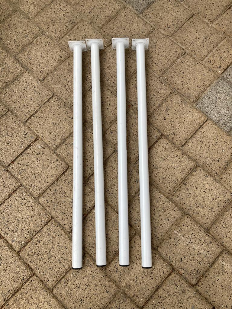 Set van 4 witte tafelpoten, 75 cm, Ophalen, Gebruikt, Rechthoekig, 50 tot 100 cm